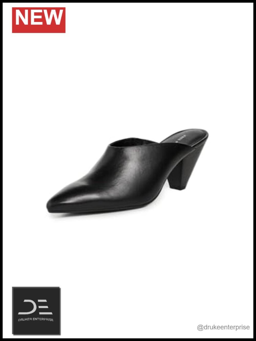 Free People Stellar Mules Women's Leather Stacked Heel Pointed Toe Shoes